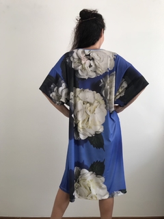 Vestido T Gola V Jersey Hortênsia Azul - loja online