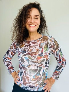 Blusa Pele Tule Pássaros - buy online