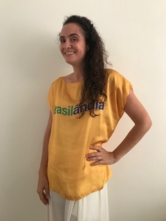 Camiseta Kaftan Cetim Brasilândia