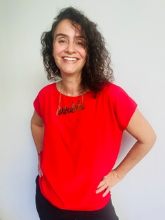 Camiseta Kaftan Cetim Vermelho Lisos - comprar online