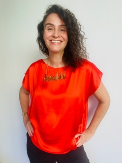 Camiseta Kaftan Cetim Coral Lisos - comprar online
