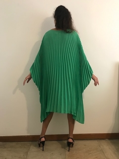 Vestido Curto Plissê Crepe Verde - ALESSA