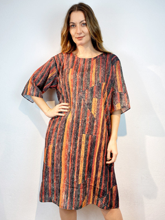 Vestido Básico Cetim Paul Klee Vermelho - comprar online