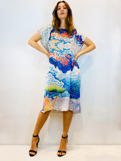 Vestido Kaftan V Jersey Mar