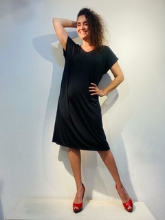 Vestido Kaftan Jersey Preto Lisos - buy online