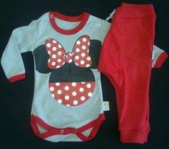 Set 2p body manga larga de minnie con babucha roja - comprar online