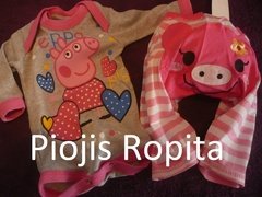 Set 2p Peppa Pig Body Manga Larga y Pantalon con aplique Bordado - comprar online