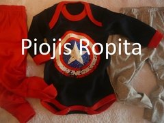 Set de capitán américa body manga larga y pantalón - comprar online