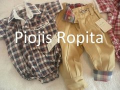 Set 2p body camisa escocesa con bombacha de campo