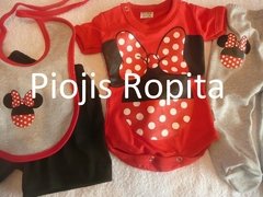 Set 4p Ajuar minnie body , babero , short y pantalón ranita - comprar online