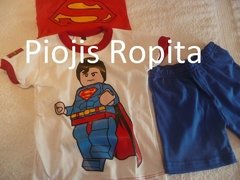 Set 2p disfraz lego superman con capa y bermuda