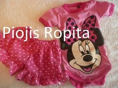 Set 2p minnie body y short con volados y lunares