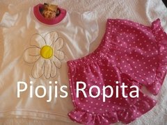 Remera de margarita con aplique bordado en 3D en brodery