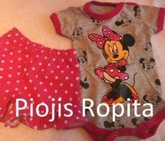 set 2p de minnie body y short de lunares