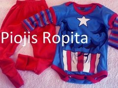 Set disfraz de capitán américa body manga larga y pantalón - comprar online