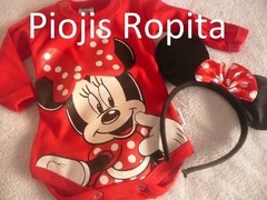 Body minnie rojo manga larga