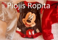 Set 2 p body mickey con babucha gris o roja