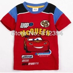 Remera importada de CARS rayo mcqueen con bordados