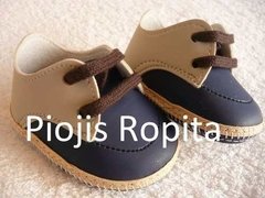 Zapatos De Bebe para Bautismo Fiesta Casamiento azul y beige