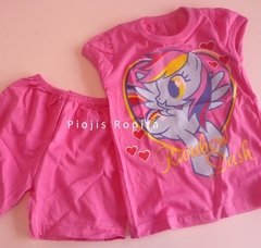 Set conjunto remera my little pony rainbow dash y short pijama