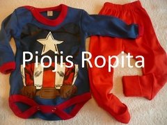 Set disfraz de capitán américa body manga larga y pantalón - comprar online