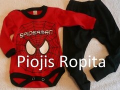 Set de spiderman hombre araña body manga larga y pantalon