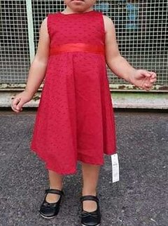 Vestido rojo de Fiesta Bautismo Nenas de plumetti - comprar online