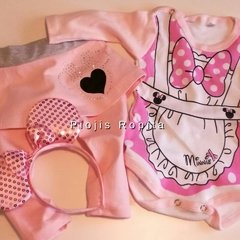 Set disfraz de minnie mouse body manga larga calza con pollera y vincha