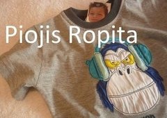 Remera manga corta con aplique bordado Mono Gorila