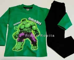 Set conjunto hulk remera manga larga y pantalon pijama