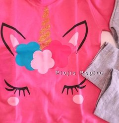 Set conjunto unicornio remera manga larga rosa y pantalon pijama en internet