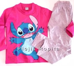 Set conjunto stich unisex remera manga larga rosa y pantalon pijama - comprar online