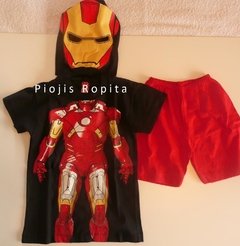 Set conjunto de ironman remera disfraz y short super heroes