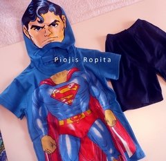 Set conjunto de superman remera disfraz y short bermuda super heroes