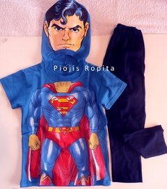 Set conjunto de superman remera disfraz y panalon pijama super heroes