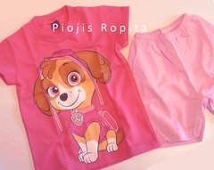 Set 2p de skye paw patrol patrulla canina remera y short pijama