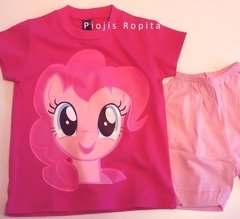 Set 2p de my little pony remera fucsia y short pijama en internet