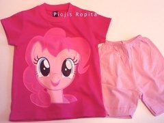 Set 2p de my little pony remera fucsia y short pijama