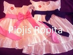 Vestidos Blanco con lazo a eleccion Brodery Fiesta Bautismo - comprar online