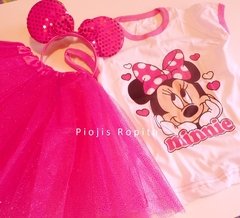 Set disfraz minnie mouse pollera tutu remera y vincha orejas - comprar online