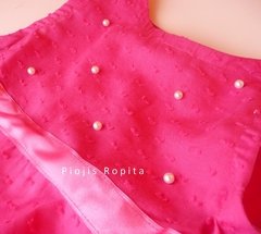 Vestido fucsia de Fiesta Bautismo de plumetti