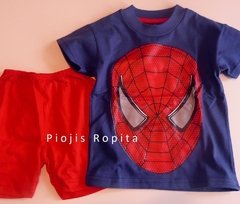 Set spiderman hombre araña remera y short pijama