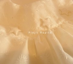 Vestido bautismo fiesta casamiento broderie crema crudo con brillos - comprar online