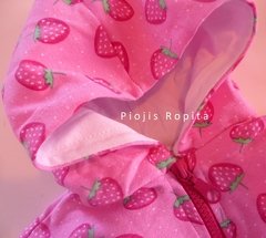Set conjunto frutillitas de chaleco towel y short con pintitas - Piojis Ropita Importada