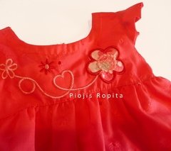 Vestido bautismo fiesta casamiento coral en broderie con flor bordada - comprar online