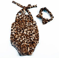 Set Conjunto Importado Beba Body Animal Print Leopardo Verano - comprar online