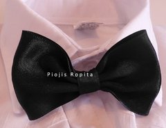 Conjunto set cortejo casamiento camisa blanca bermuda beige tiradores y moño negro - Piojis Ropita Importada