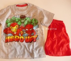 Set conjunto avengers superheroes pijama remera y short