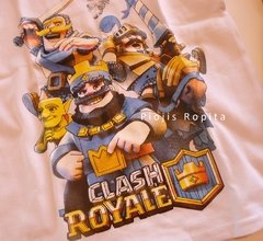 Set conjunto Clash royale pijama remera blanca y short negro - comprar online
