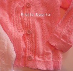 Set conjunto vestido floreado y saquito tejido rosa - comprar online